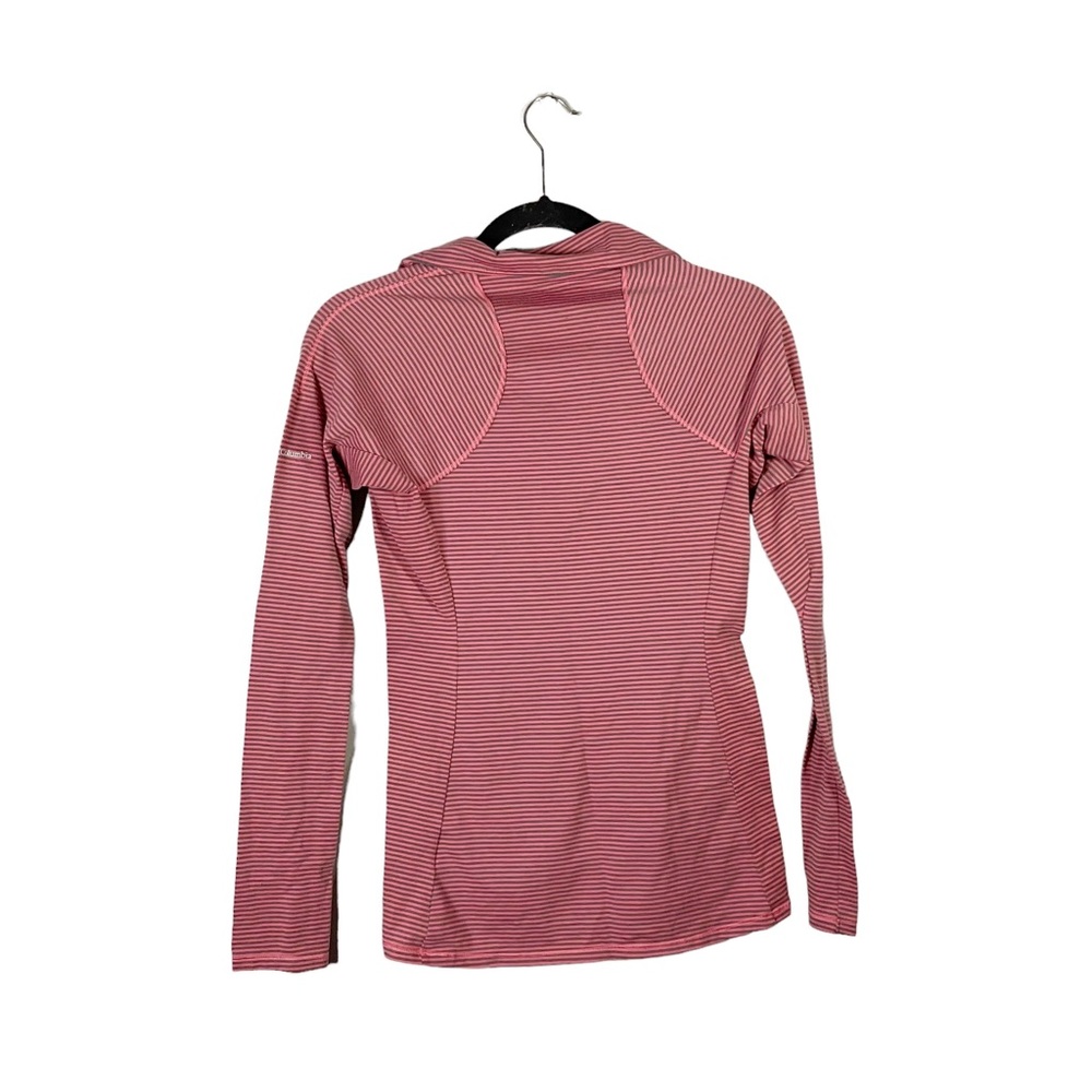 Columbia Pink Grey Striped Casual 1/4 Zip Up Pullover Sweatshirt XS Gorpcore - Picture 2 of 4
